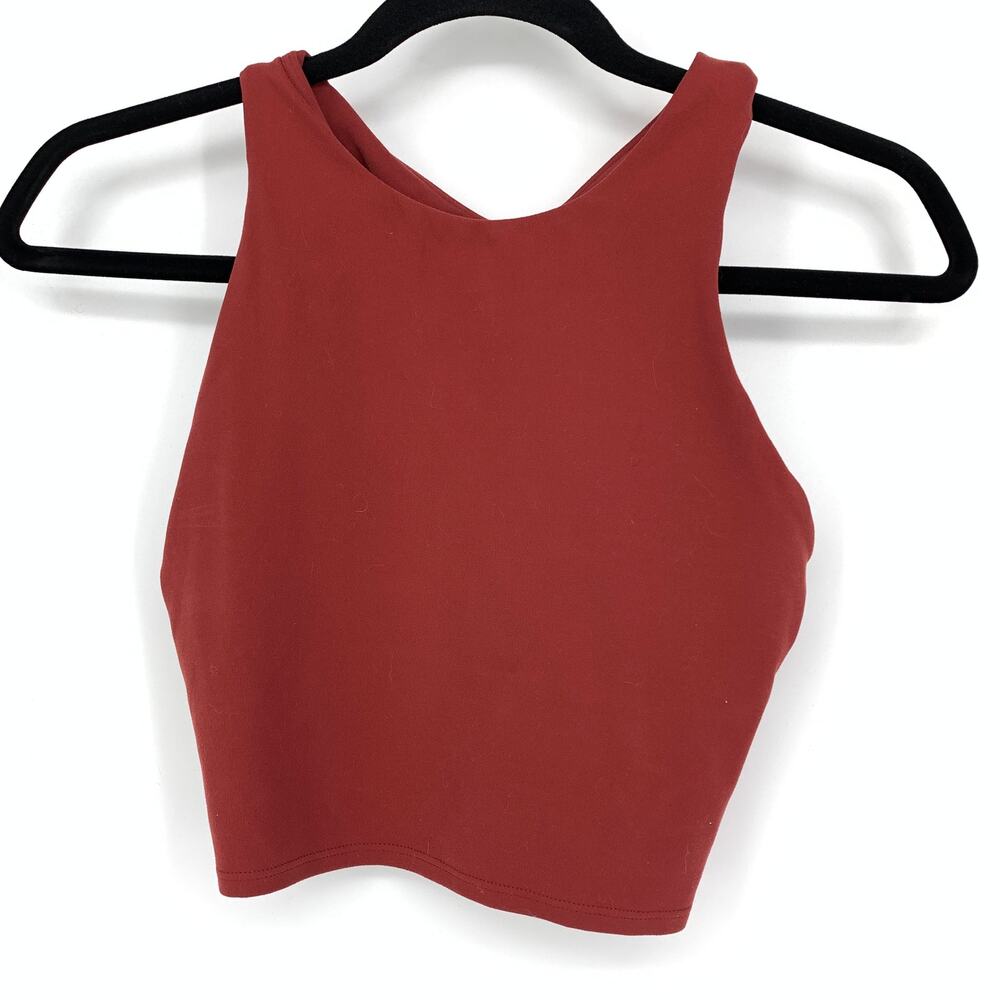Athleta Sports Bra Women's Size Small Racerback Rust Red Long Line